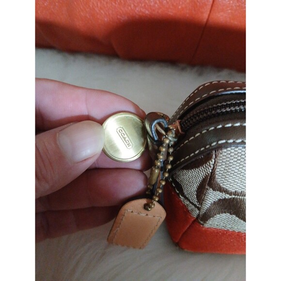 Coach Madison Maggie Hobo Shoulder Bag & Coach Coin Pouch Burnt Orange Leather - Picture 8 of 16